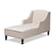 Baxton Studio Leonie Beige Upholstered Wenge Brown Finished Chaise Lounge 157-9703 - alternate 1